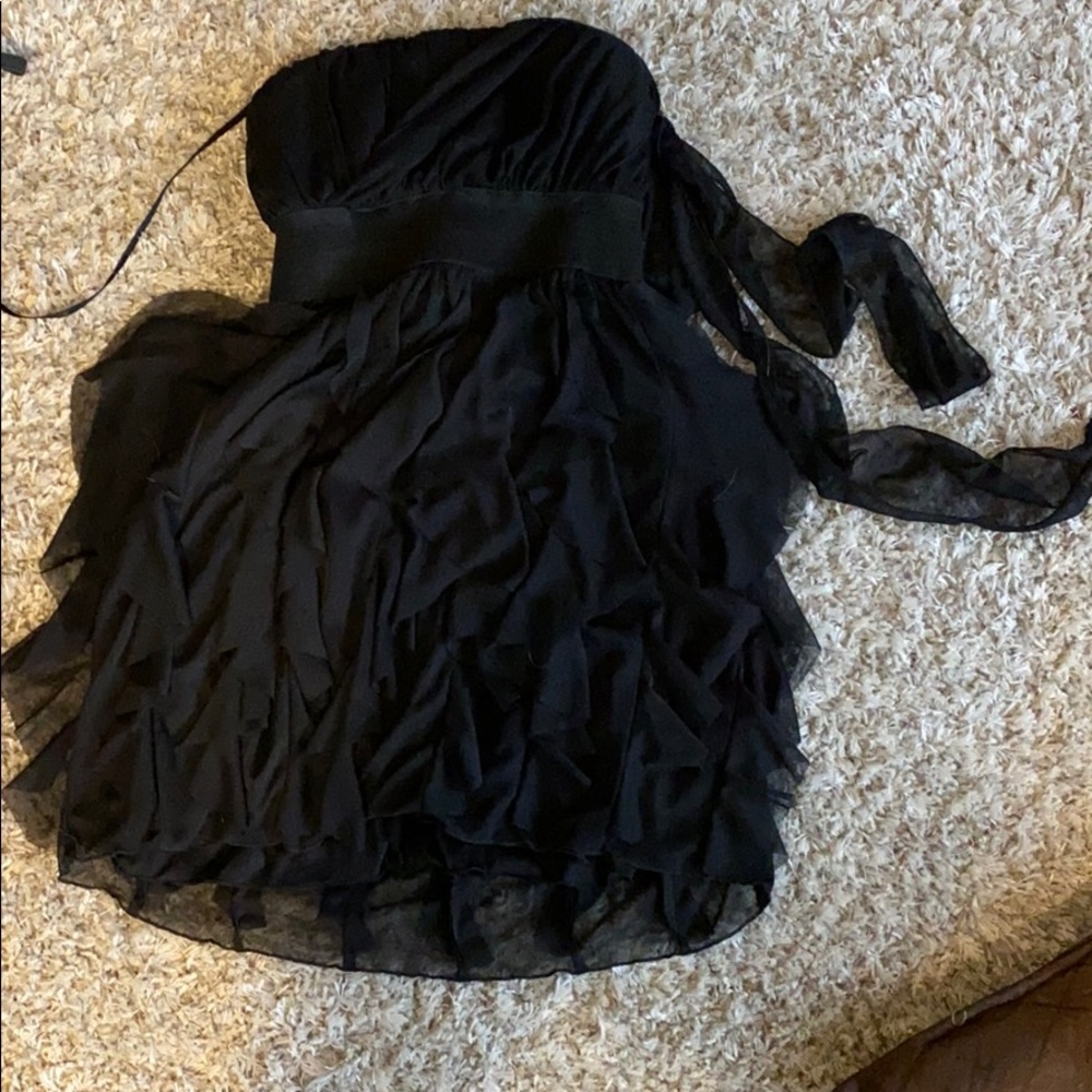 Strapless black dress